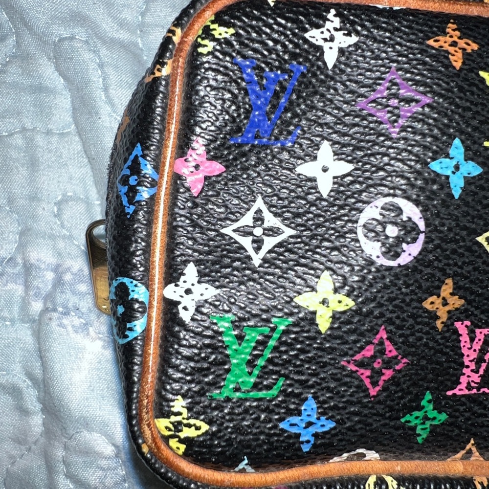 Authentic Louis Vuitton Multicolor Black Murakami Trousse Wapity Pouch & Strap - Picture 11 of 16